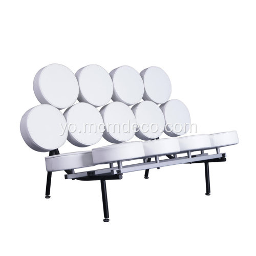 White Nelson Marshmallow Sofa Alawọ